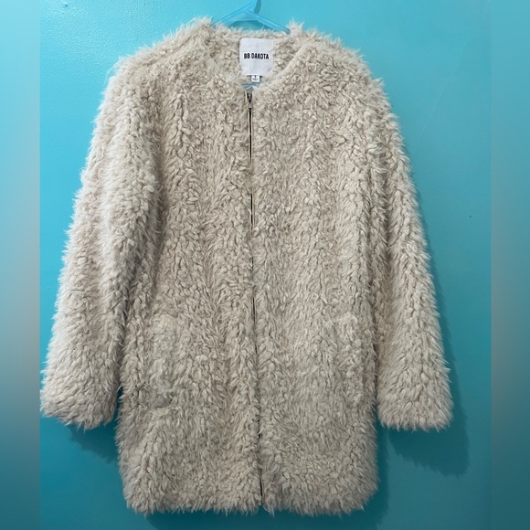 NWOT BB Dakota Fuzzy Ivory Teddy Jacket Small - Picture 4 of 6